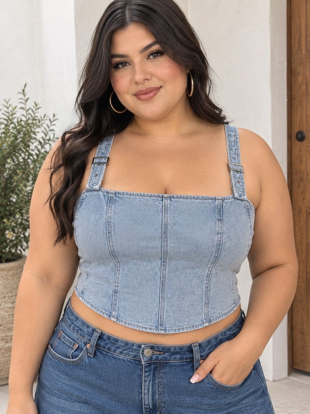 wild fable Light Blue Denim Corset Tank SzXXL New Without Tag
